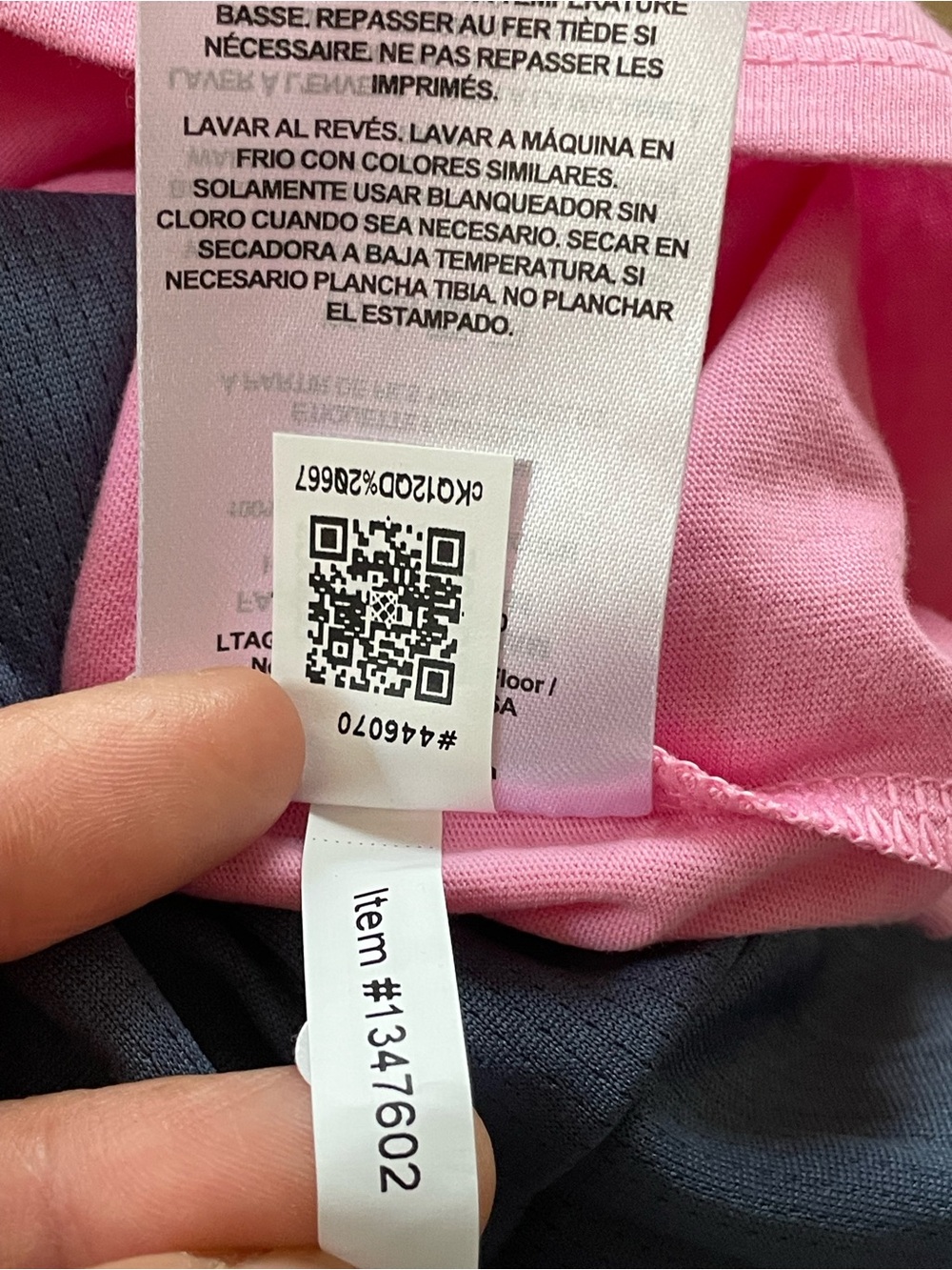 adidas Pink Short Sleeve Tee with Navy Logo - Kids - Picture 7 of 9